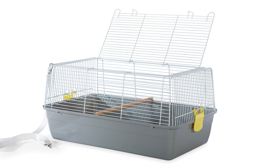 Transportín gris de Prevue, correa ajustable para transporte cómodo con manos libres.