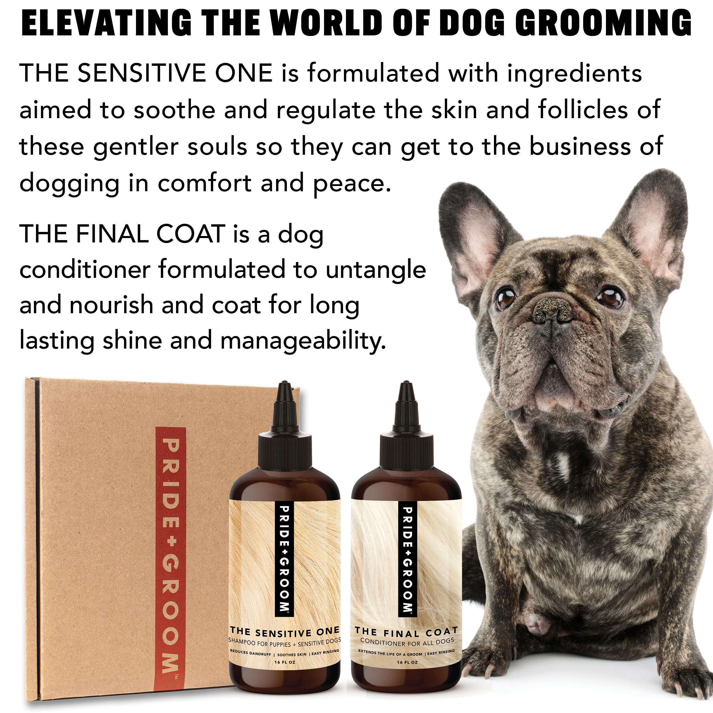 Fórmula de PRIDE AND GROOM cuida pelo y piel, hidratación suave.