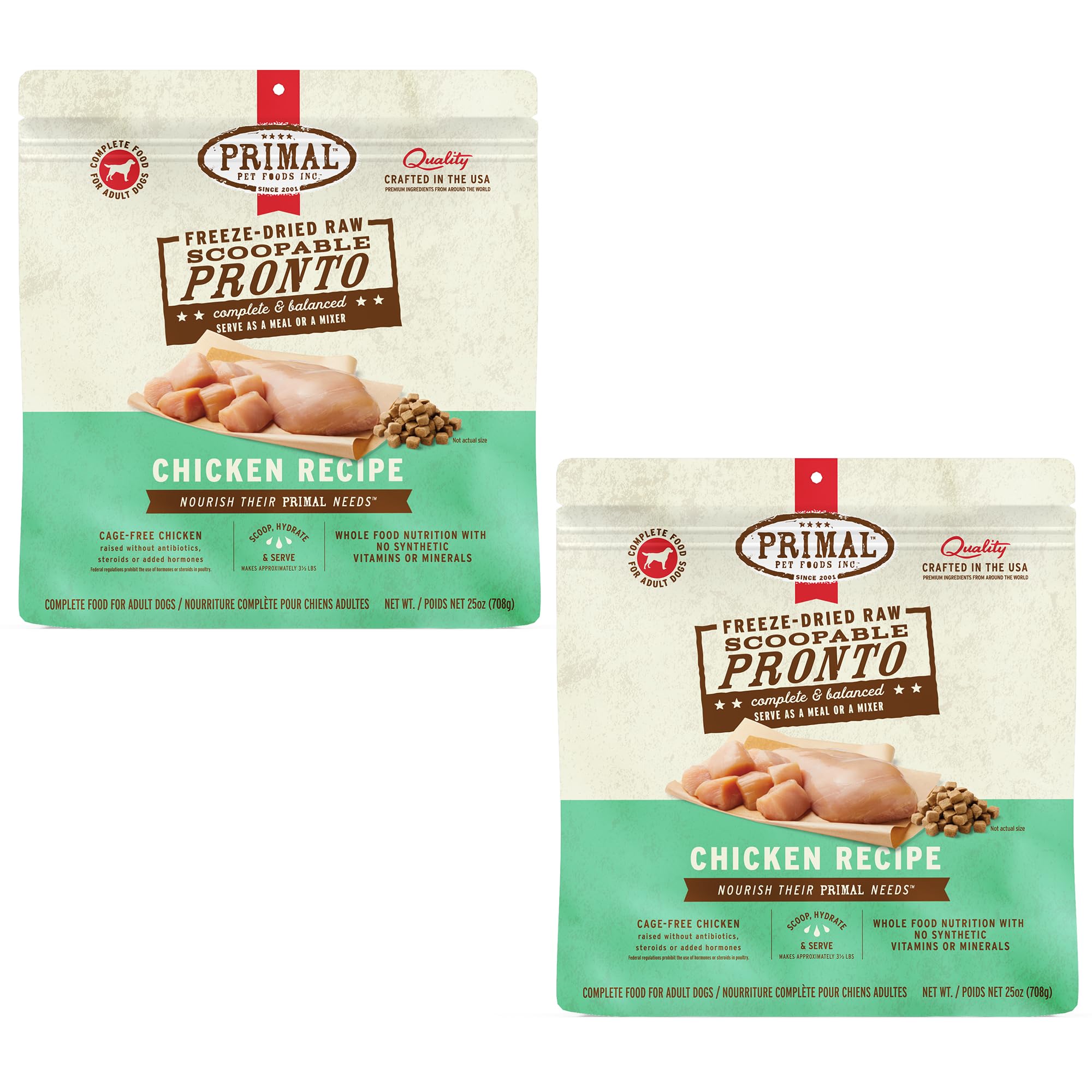 Primal alimento para perros, liofilizado-pollo, ideal como comida completa.