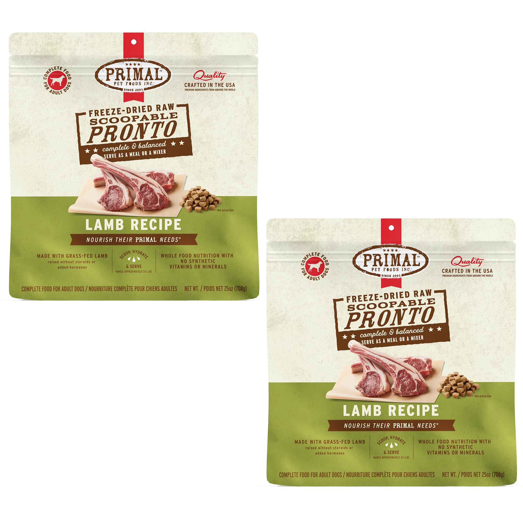 Primal alimento seco congelado de cordero para perros: alta digestibilidad.
