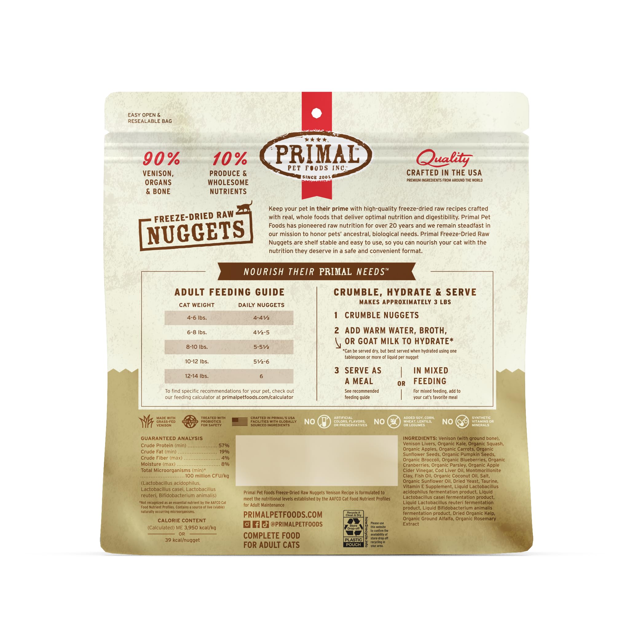 Primal Pet Foods: alimento crudo deshidratado para una textura crujiente.