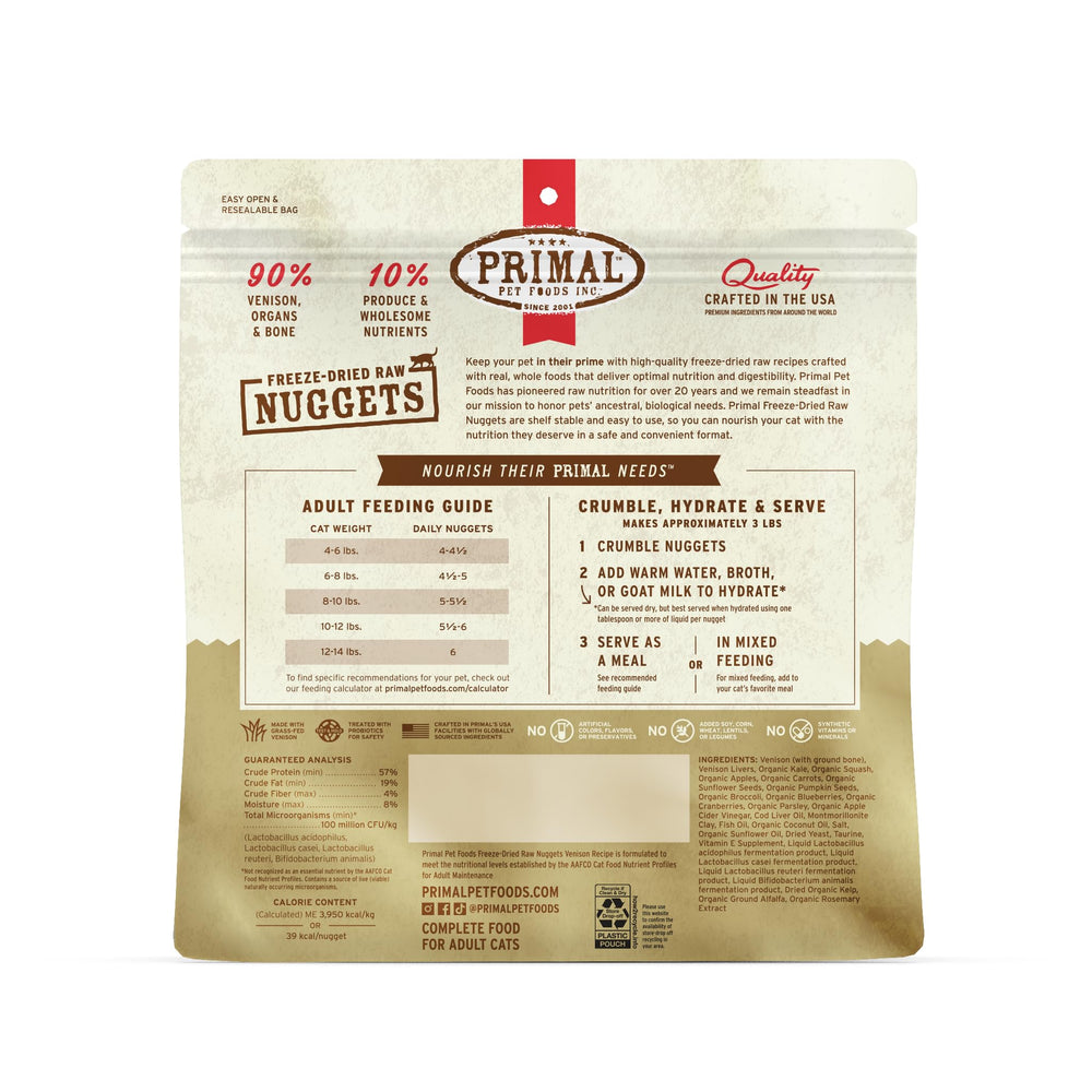 Primal Pet Foods: alimento crudo deshidratado para una textura crujiente.