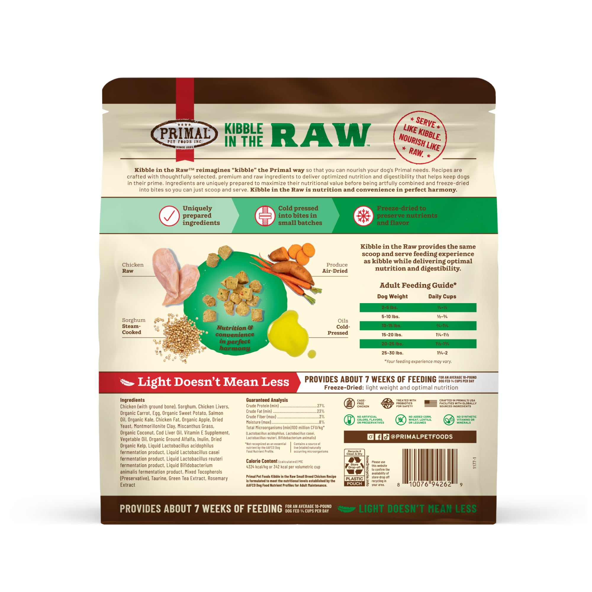Primal Croquetas Crudas: ingredientes reales, frutas y verduras
