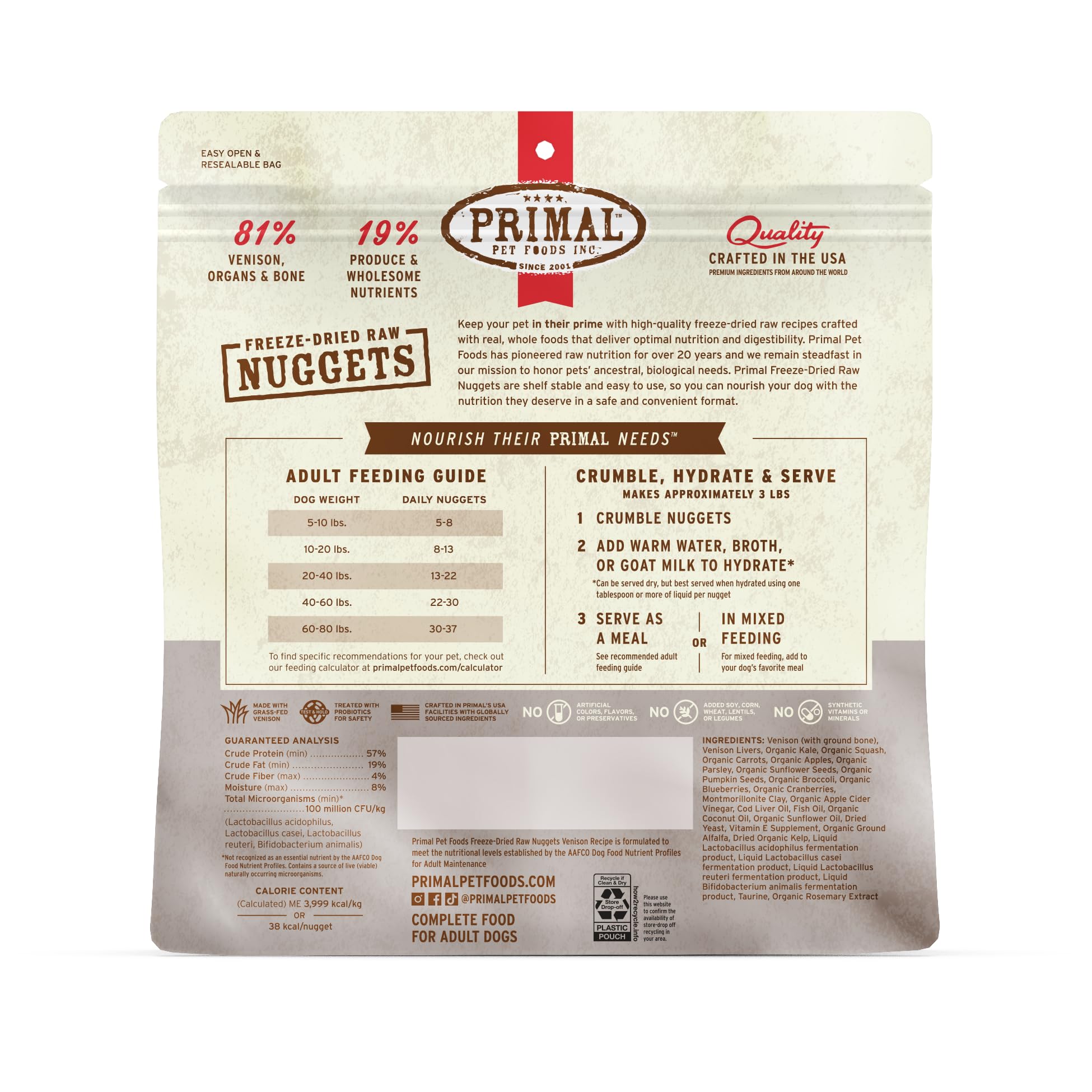 Primal: porciones fáciles de medir para cada comida.
