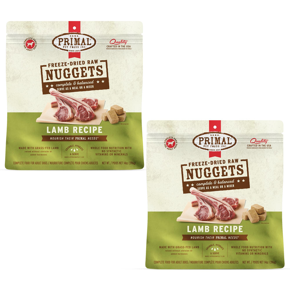 Primal Nuggets de cordero deshidratados para perros, fuente de proteína de alta calidad