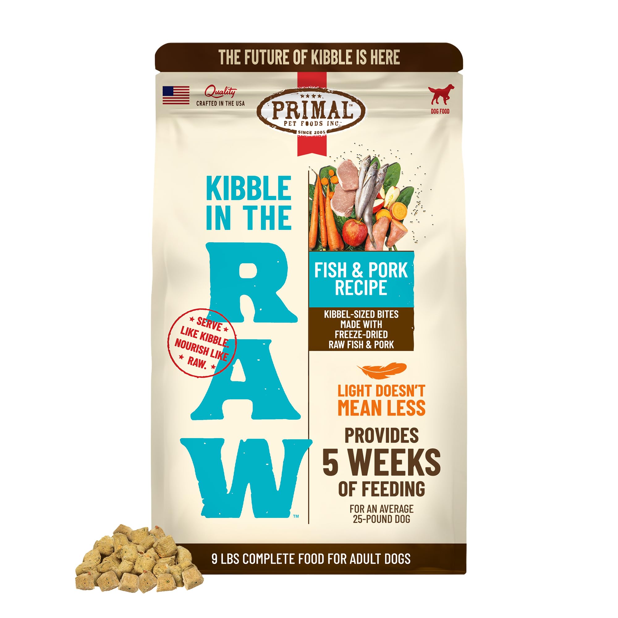 Primal Pet Foods: bolsa de 9 lb de comida seca deshidratada en crudo, lista para servir