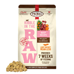 Primal Kibble en la Cruda en bolsa de 4 lb, alimento práctico para gatos