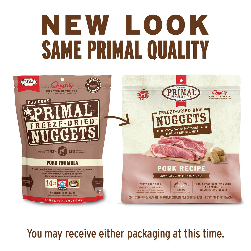 Primal Pet Foods Nuggets porciones, ideal para medir la ingesta.