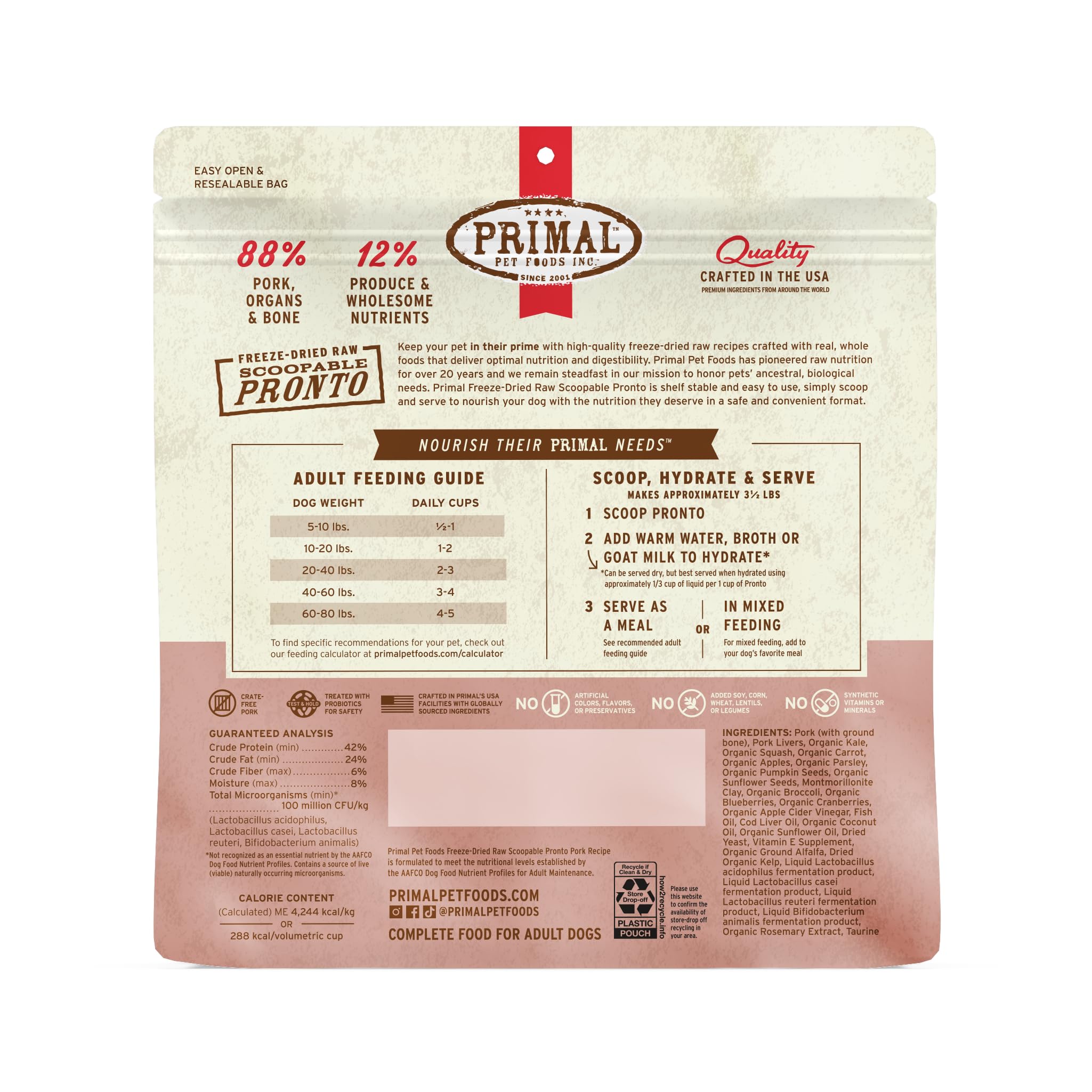 Primal Pronto Mini Nuggets cerdo, disfruta como snack sabroso y natural.