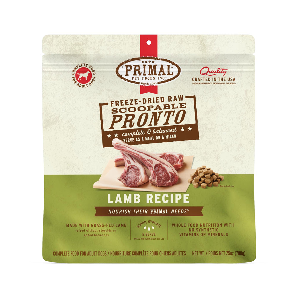Primal Pet Foods Pronto Mini Nuggets de Cordero: empaque práctico para casa