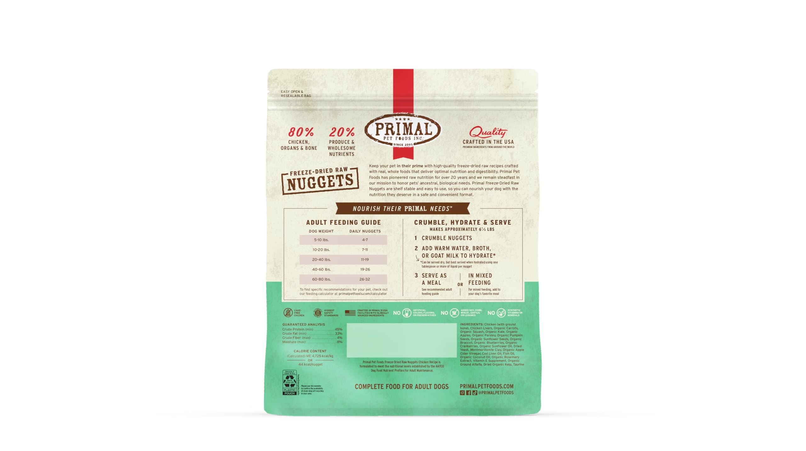 Primal Pet Foods: sin granos y sin aditivos artificiales.