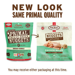 Primal Pet Foods trozos con ingredientes reales para mayor digestibilidad.