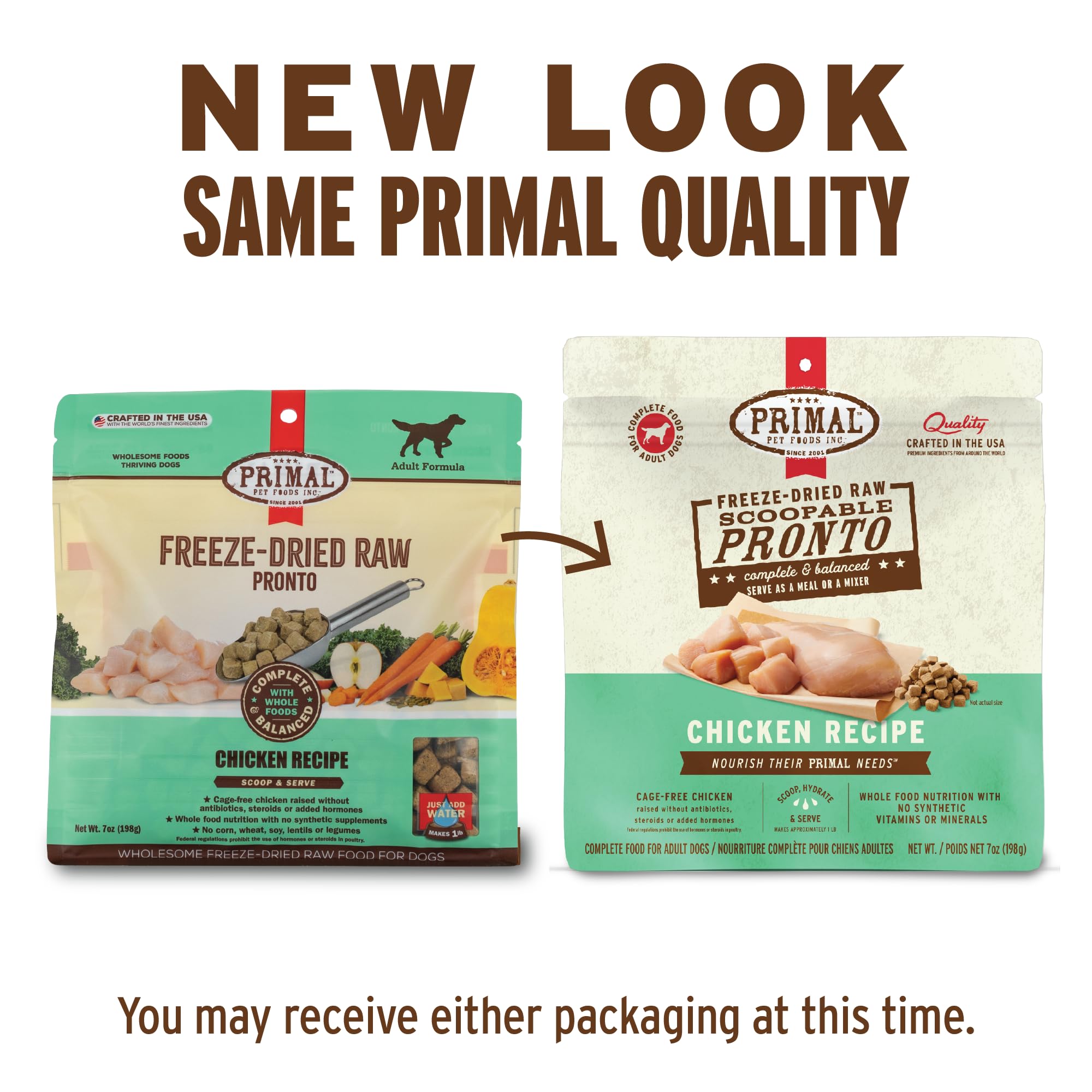 Primal Pronto Mini Nuggets Pollo: cucharilla medidora para servir.
