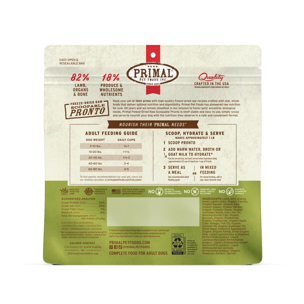 Primal Pronto trocitos proceso deshidratación, conserva nutrientes