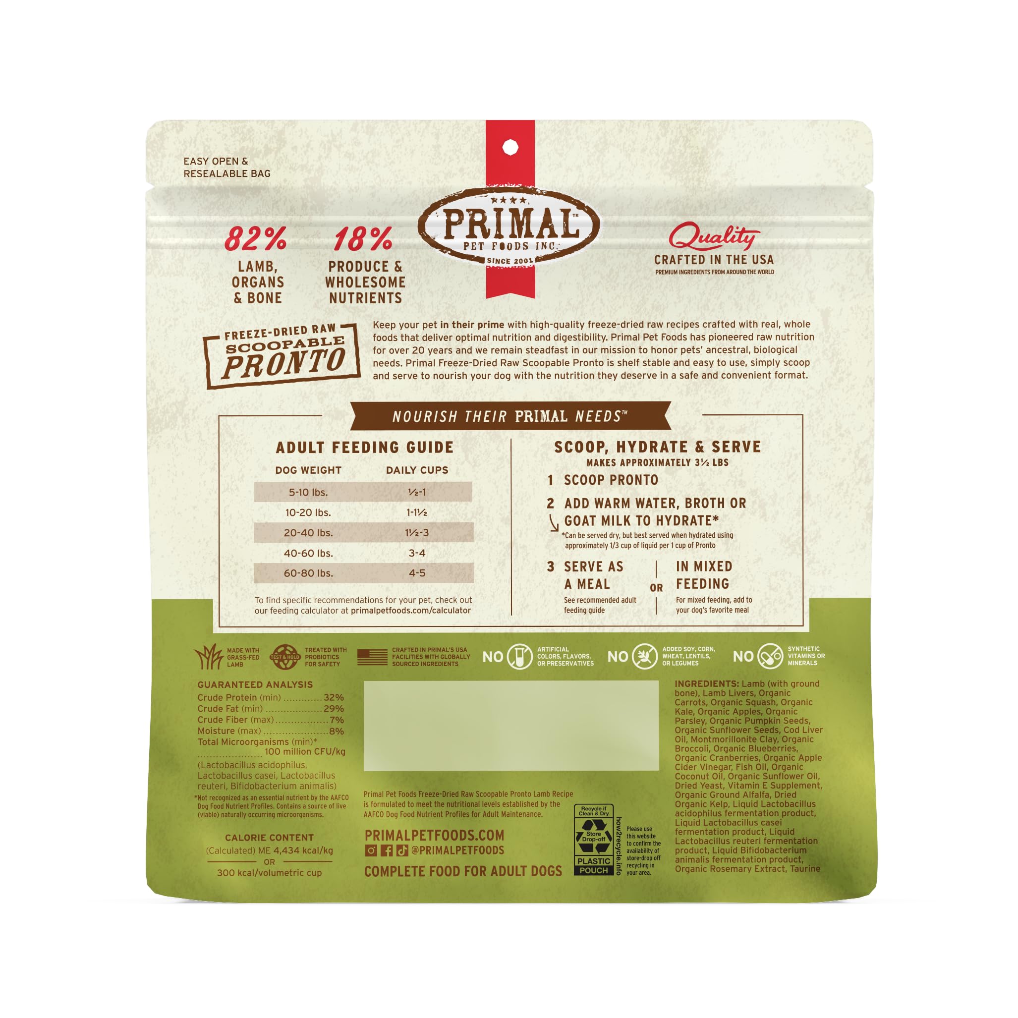 Primal sin sinteticos ni preservantes artificiales.