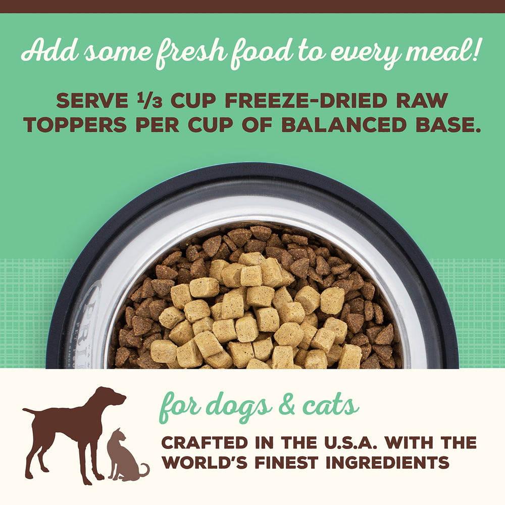 Primal Pet Foods toppers para gatos y perros, ideales para entrenamiento.