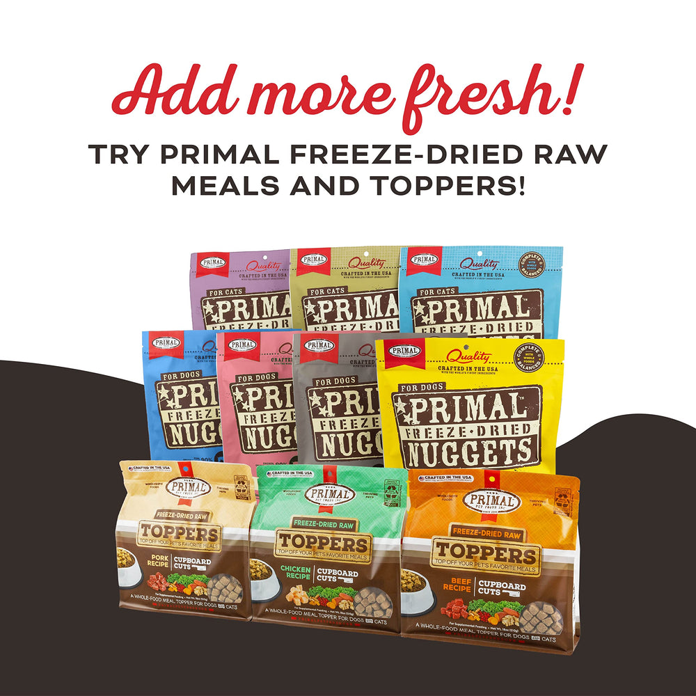 Primal Pet Foods Eres Mi Media Mantequilla sin colorantes ni conservantes artificiales.