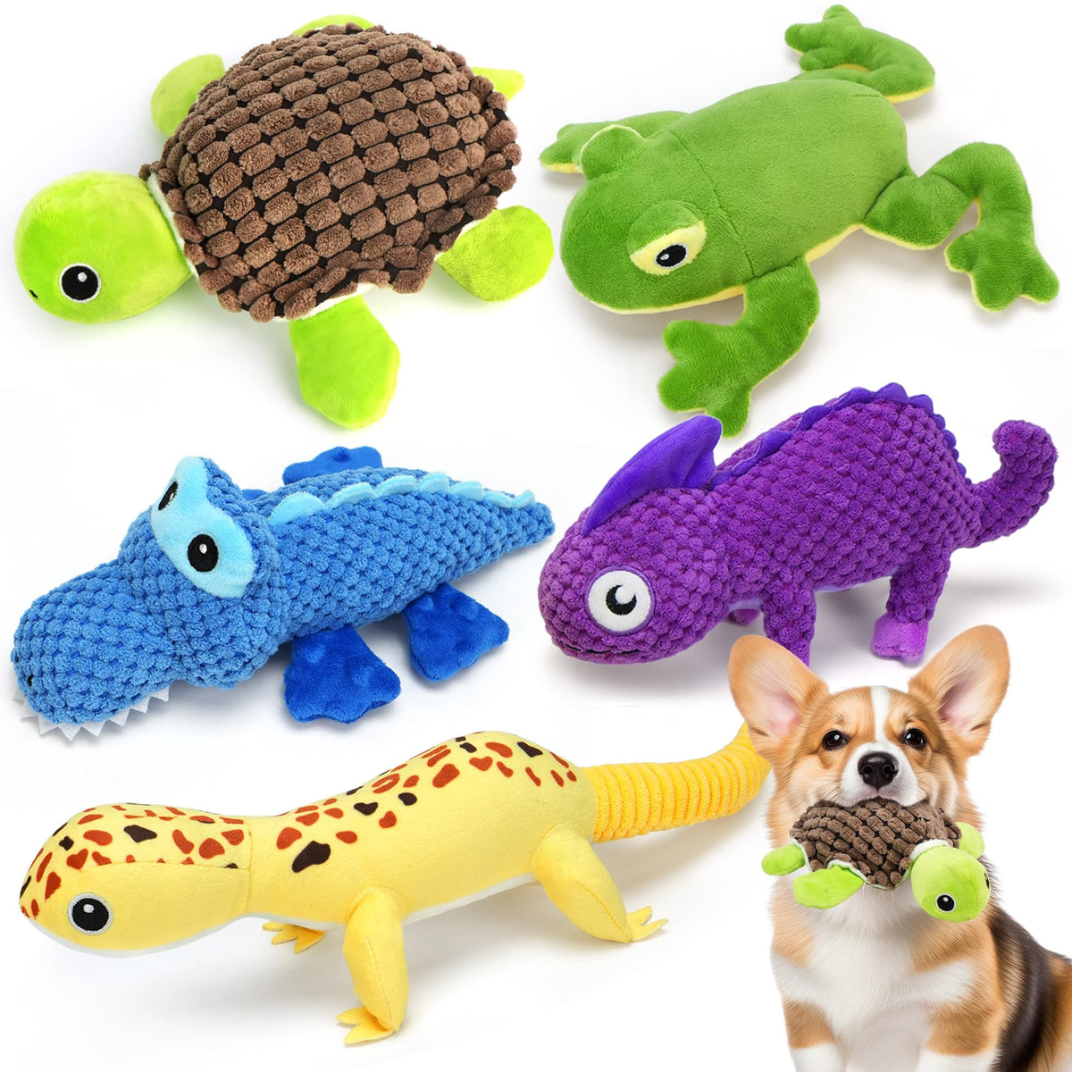 Prime Pets juguete cocodrilo azul para perros, ideal para morder y jugar.