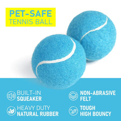 Prime Pets pelotas de tenis para perros: superficie suave para juego silencioso y protección de suelos.