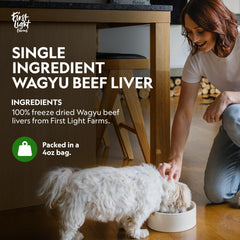 Primera Luz Hígado Wagyu Liofilizado: sabor intenso para perros exigentes.