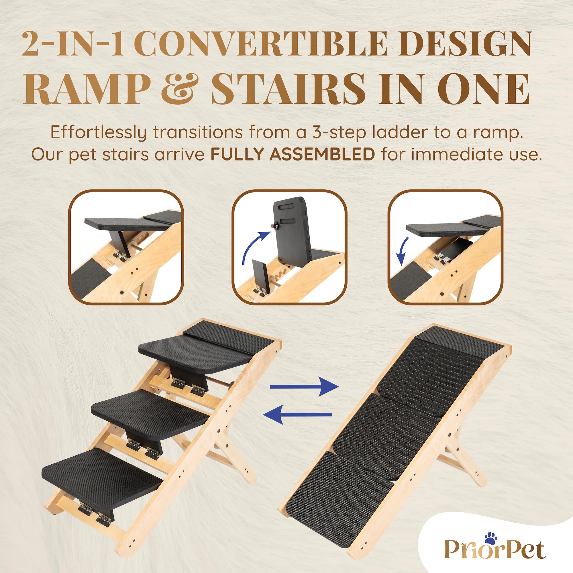 Priorpet rampa para perro altura ajustable 7 a 20 pulgadas
