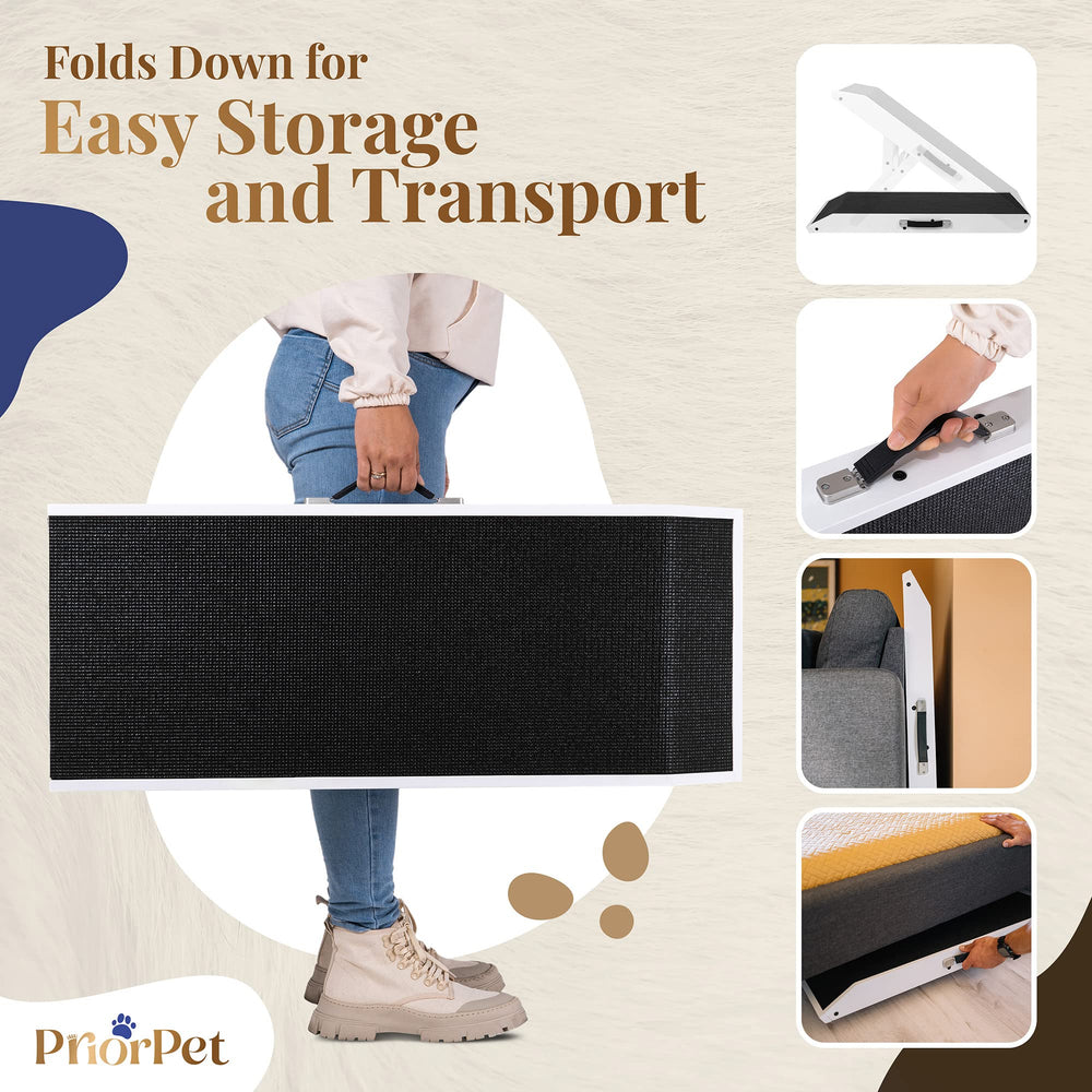 PRIORPET rampa de madera abedul blanco para perros grandes.