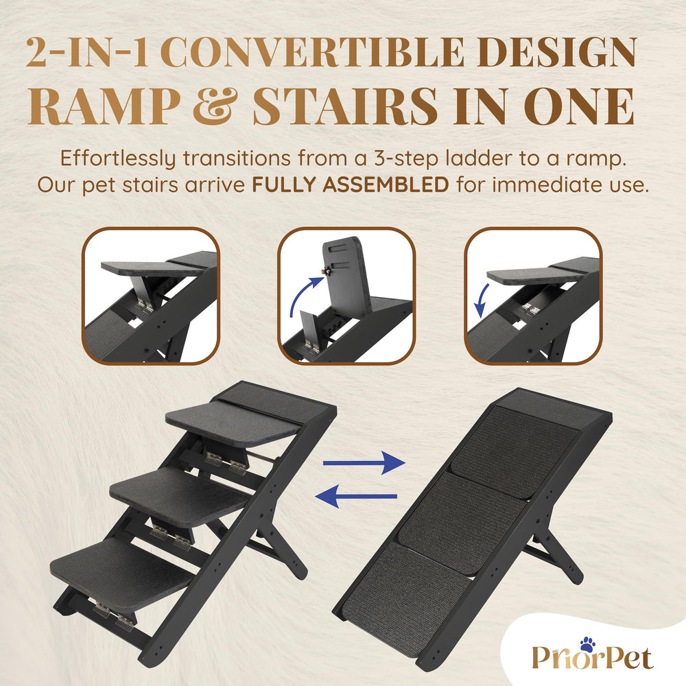PRIORPET rampa 2 en 1 para perros, escalones y rampa en uno