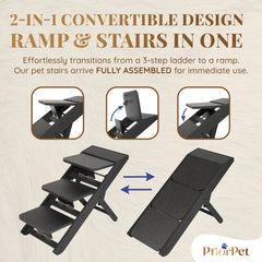 PRIORPET rampa 2 en 1 para perros, escalones y rampa en uno