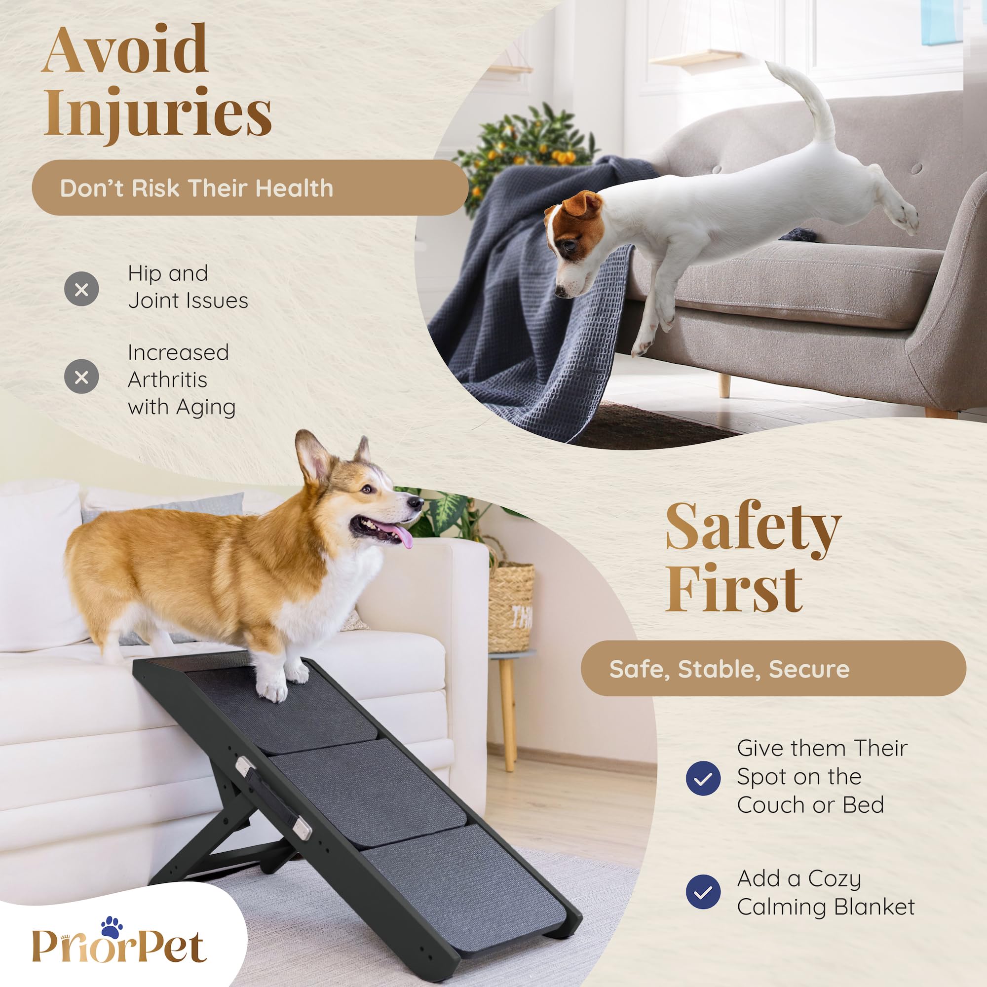 PRIORPET rampa para uso en interiores, fácil de mover