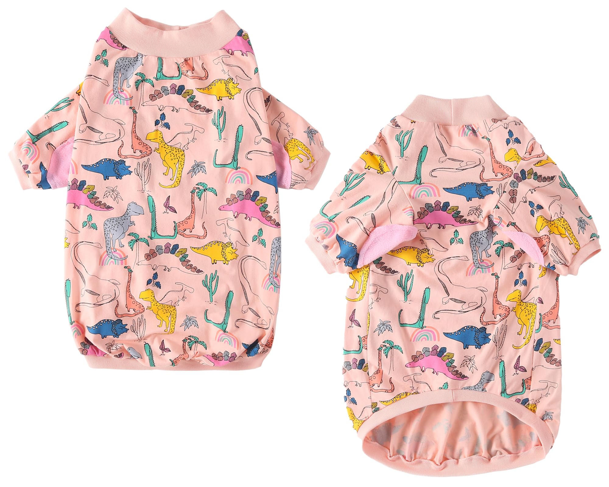 PriPre camiseta de dinosaurio rosa, cuello elástico para vestir fácilmente.