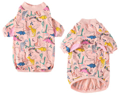 PriPre camiseta de dinosaurio rosa, cuello elástico para vestir fácilmente.