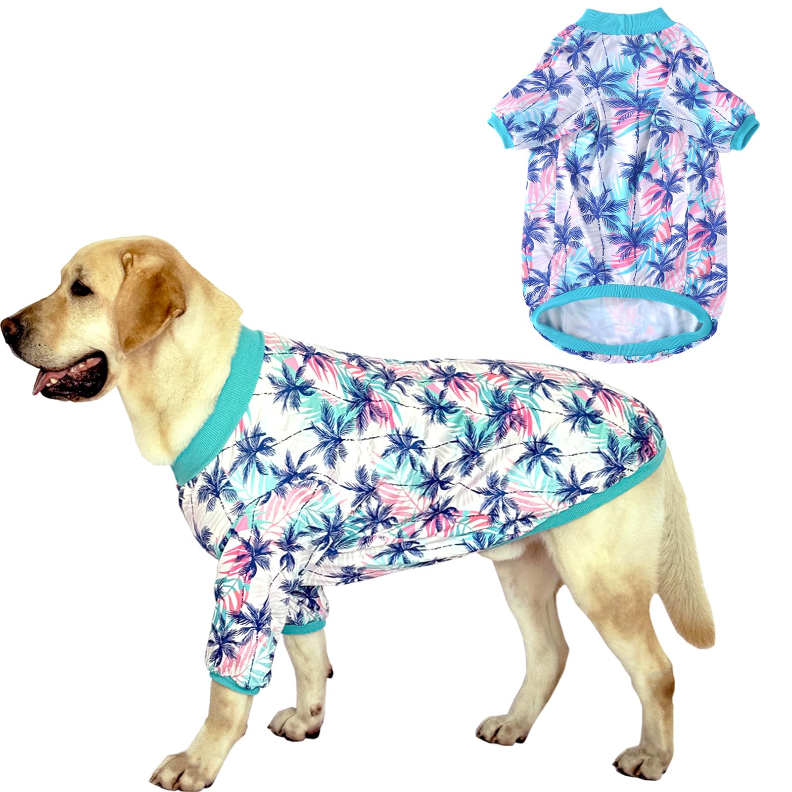 PriPre camiseta para perro con árbol de coco blanco, suave y transpirable para uso diario.