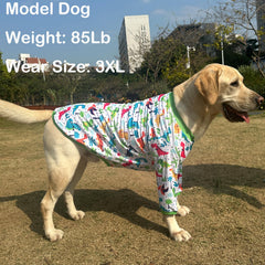 PriPre camiseta canina, dinosaurio verde, diseño colorido para exteriores
