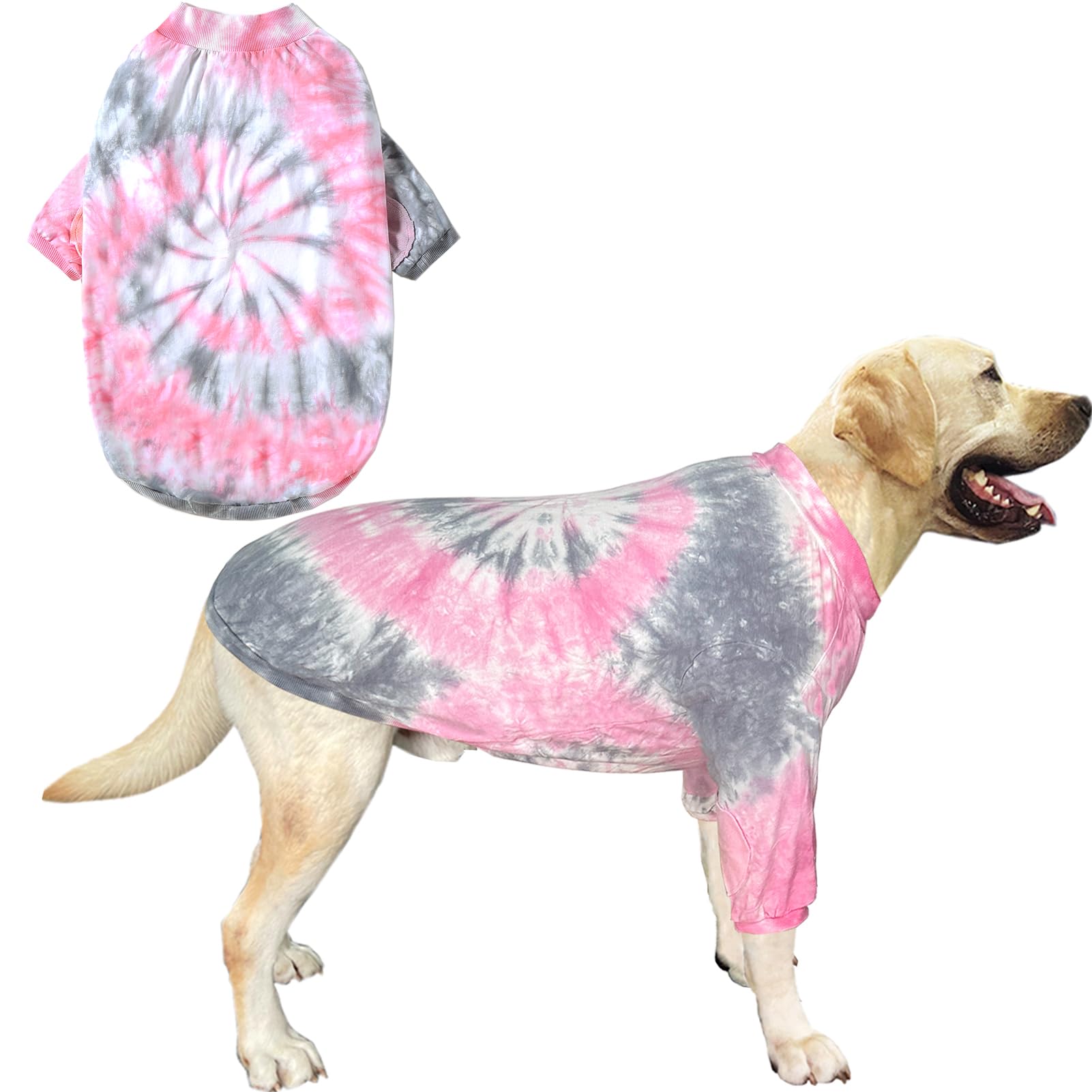 PriPre camiseta para perro rosa 3XL, vista frontal, suave y transpirable para paseos.