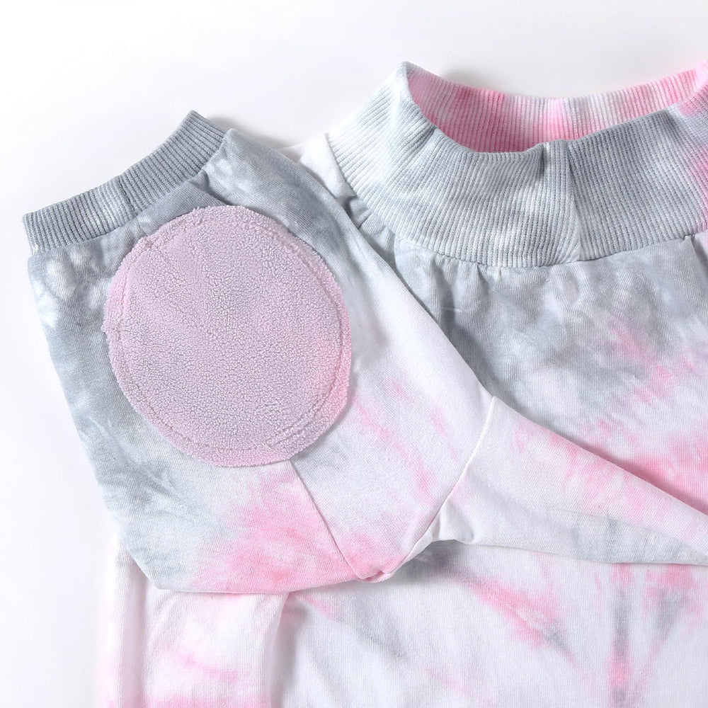 PriPre camiseta para perro rosa 3XL, patrón salpicado para look moderno.