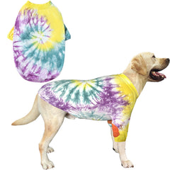 PriPre camiseta para perro con diseño teñido multicolor, ideal para paseos.