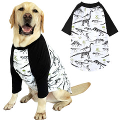 PriPre camiseta para perro dinosaurio negro, manga larga, cómodo para paseos