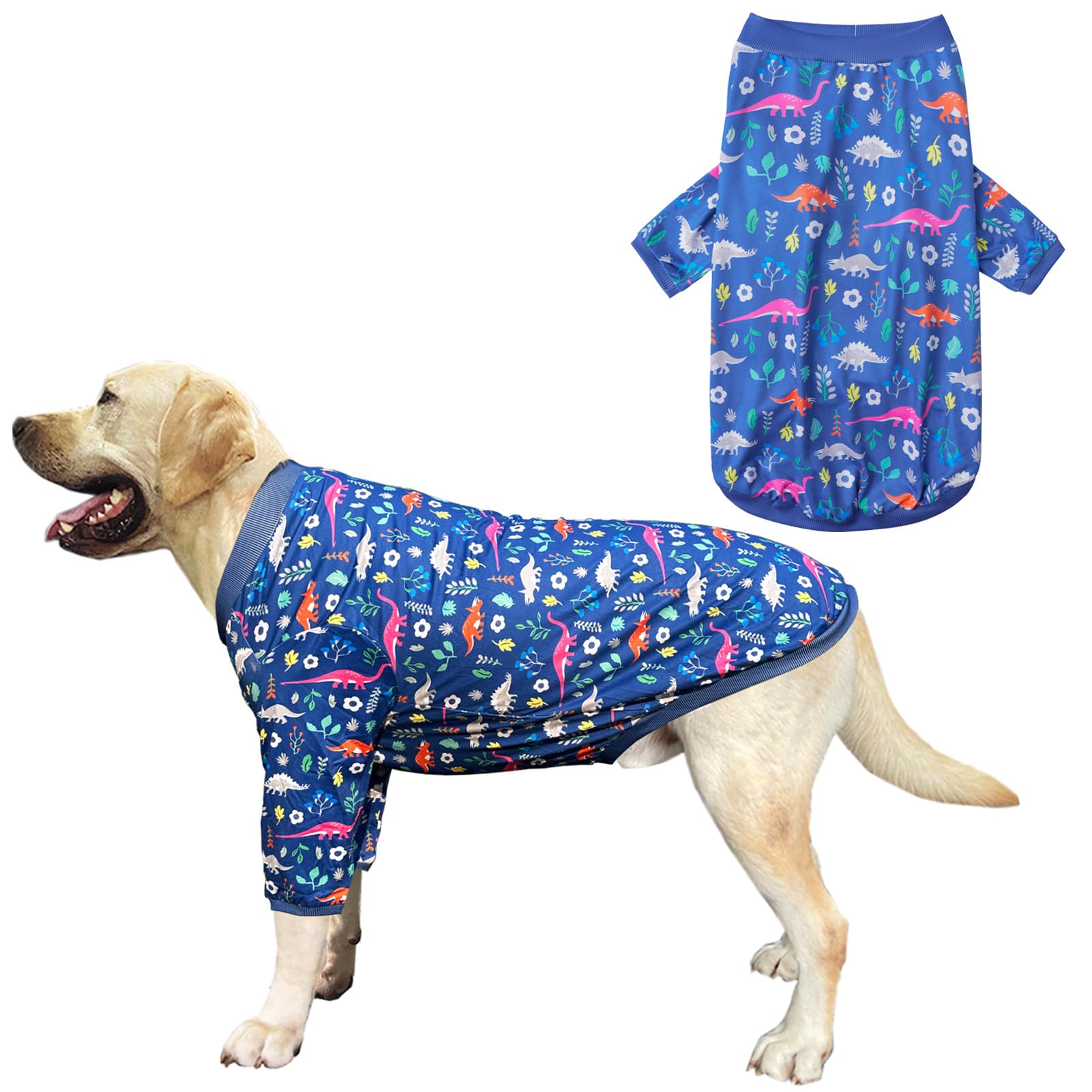 PriPre Dog Navy Camiseta Dinosaurio Bosque: mejora la visibilidad durante paseos al aire libre.