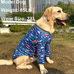 PriPre Dog Navy Patrón Dinosaurio, colores vivos para destacar durante juegos.