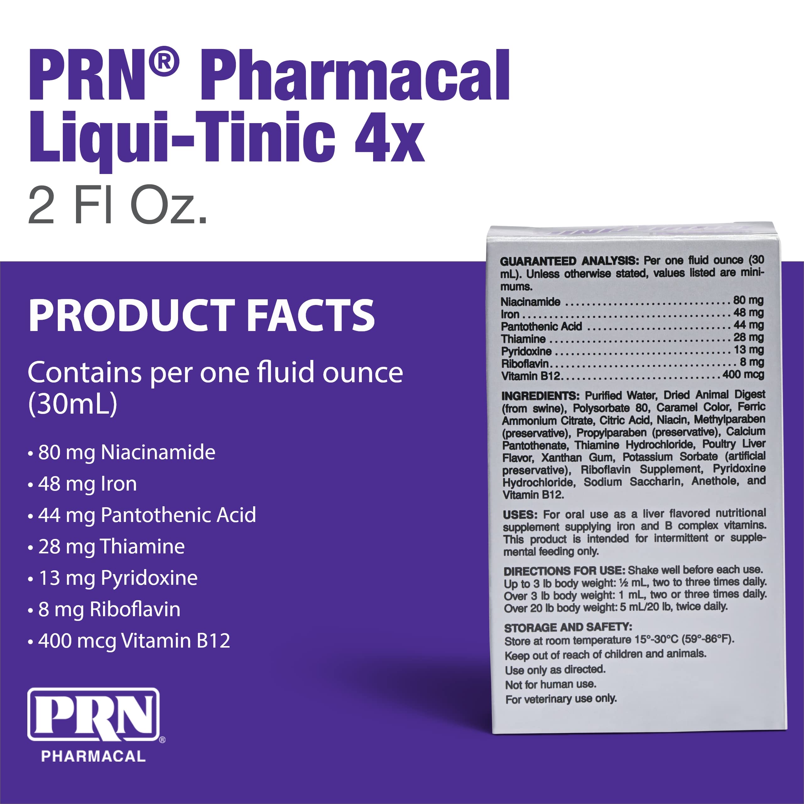 PRN Liqui-Tinic toma diaria fácil para perros y gatos.