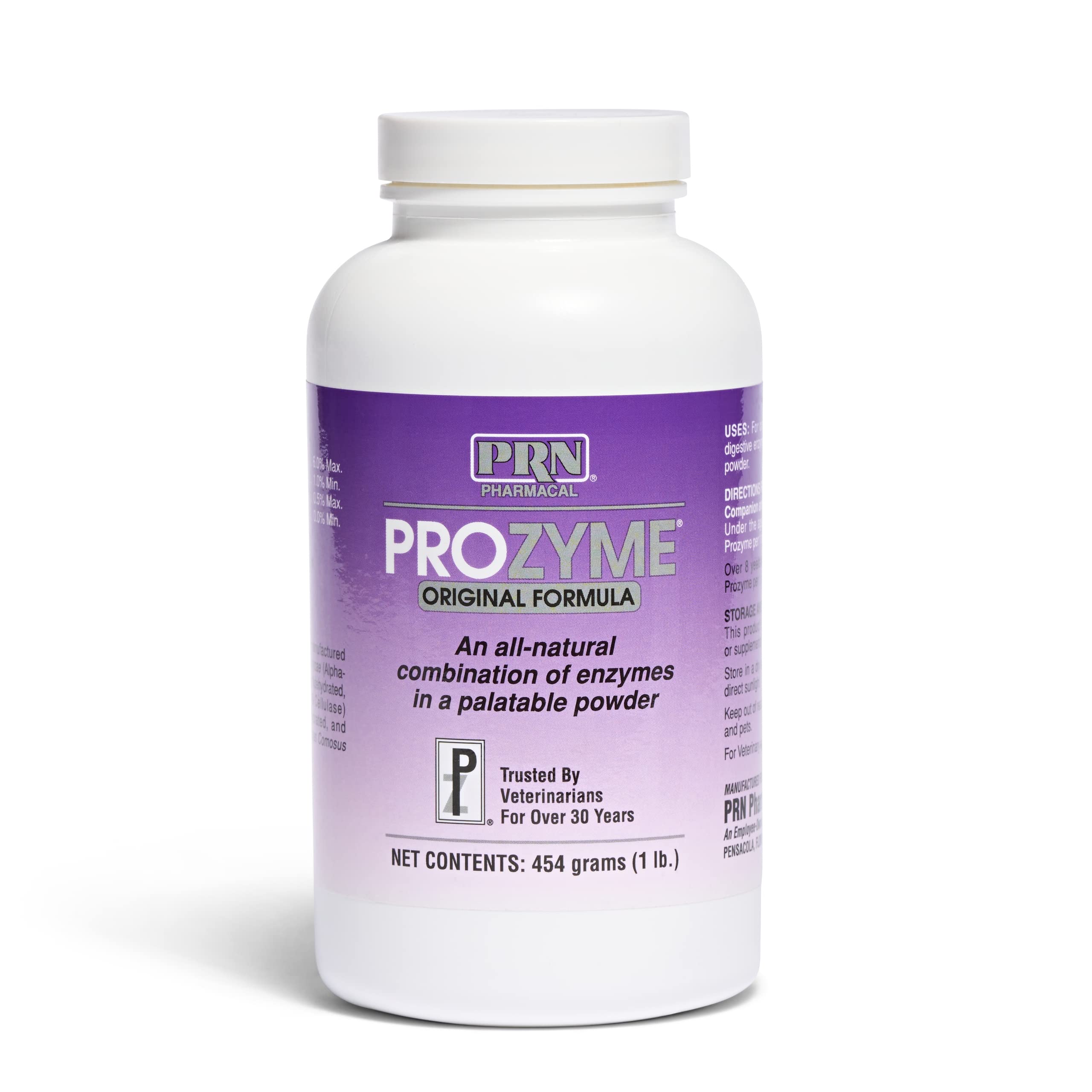 PRN ProZyme frasco frente: refuerzo digestivo para perros y gatos