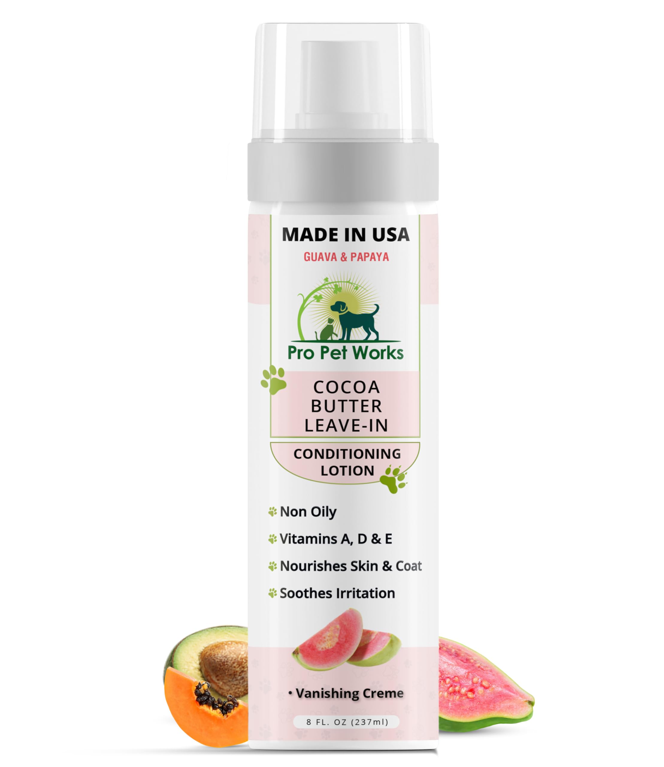 Pro Pet Works loción de cacao manteca para perros y gatos, hidrata la piel.