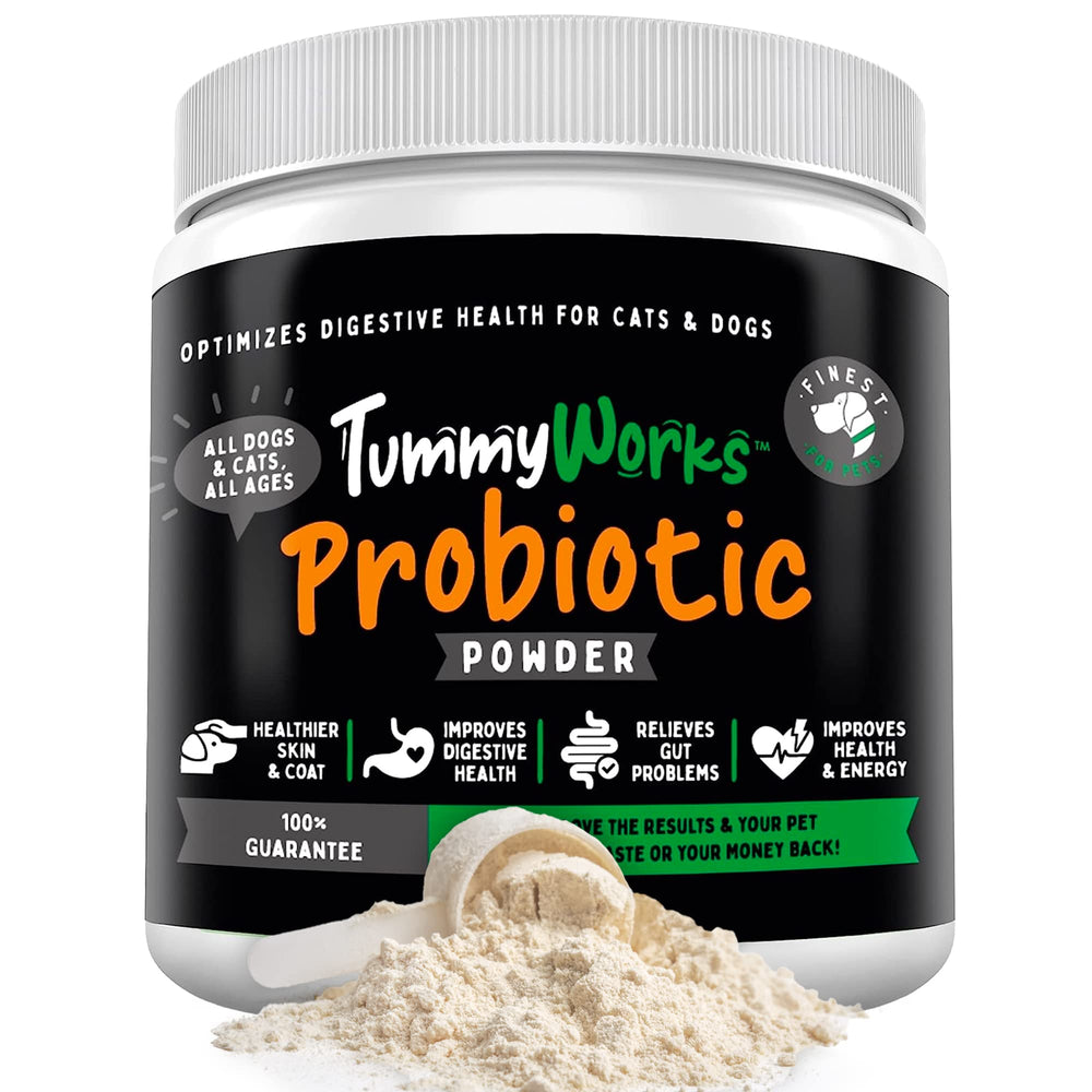 Probiótico TummyWorks: bote de polvo para perros y gatos.