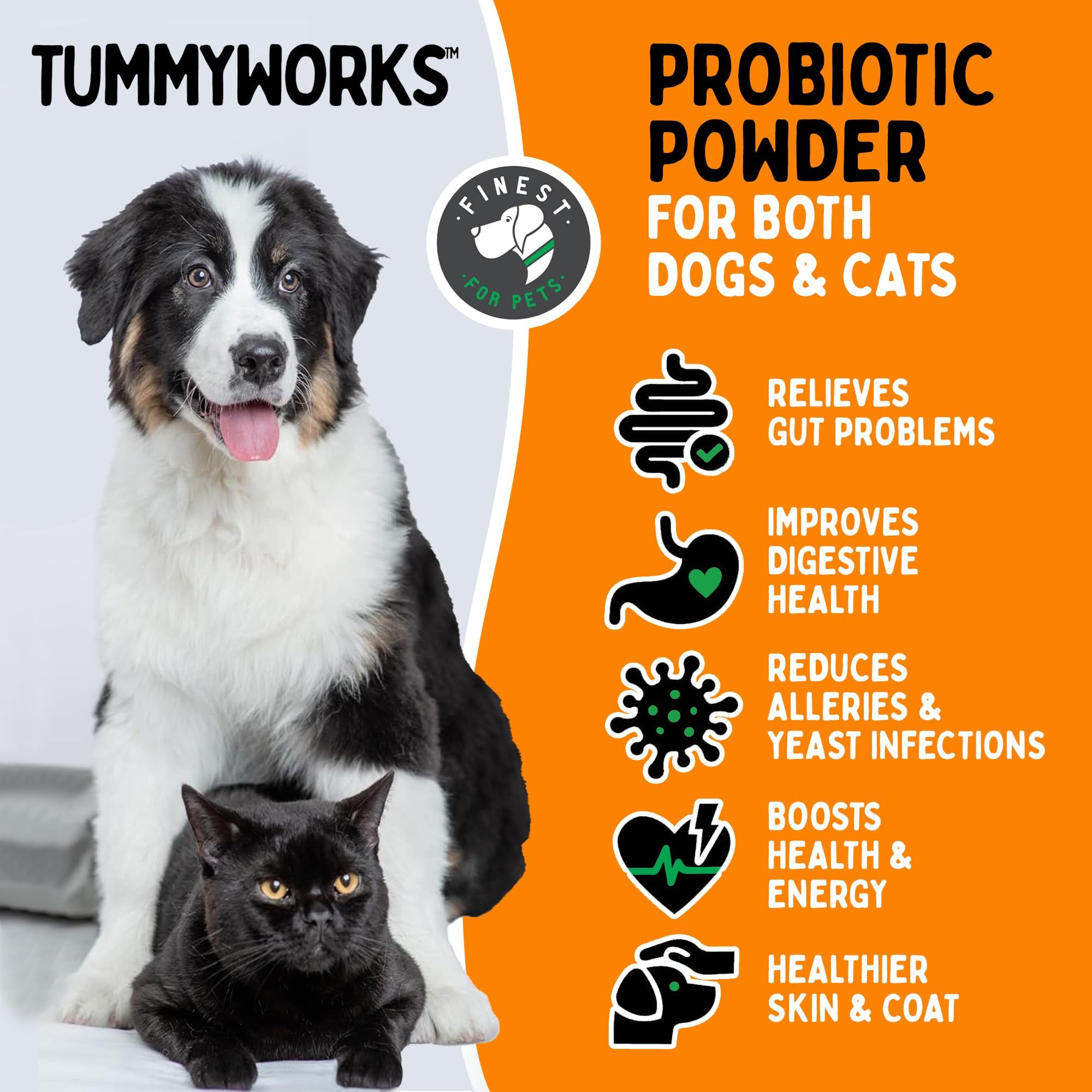Probiótico TummyWorks: taza medidora para dosis precisas al alimentar.