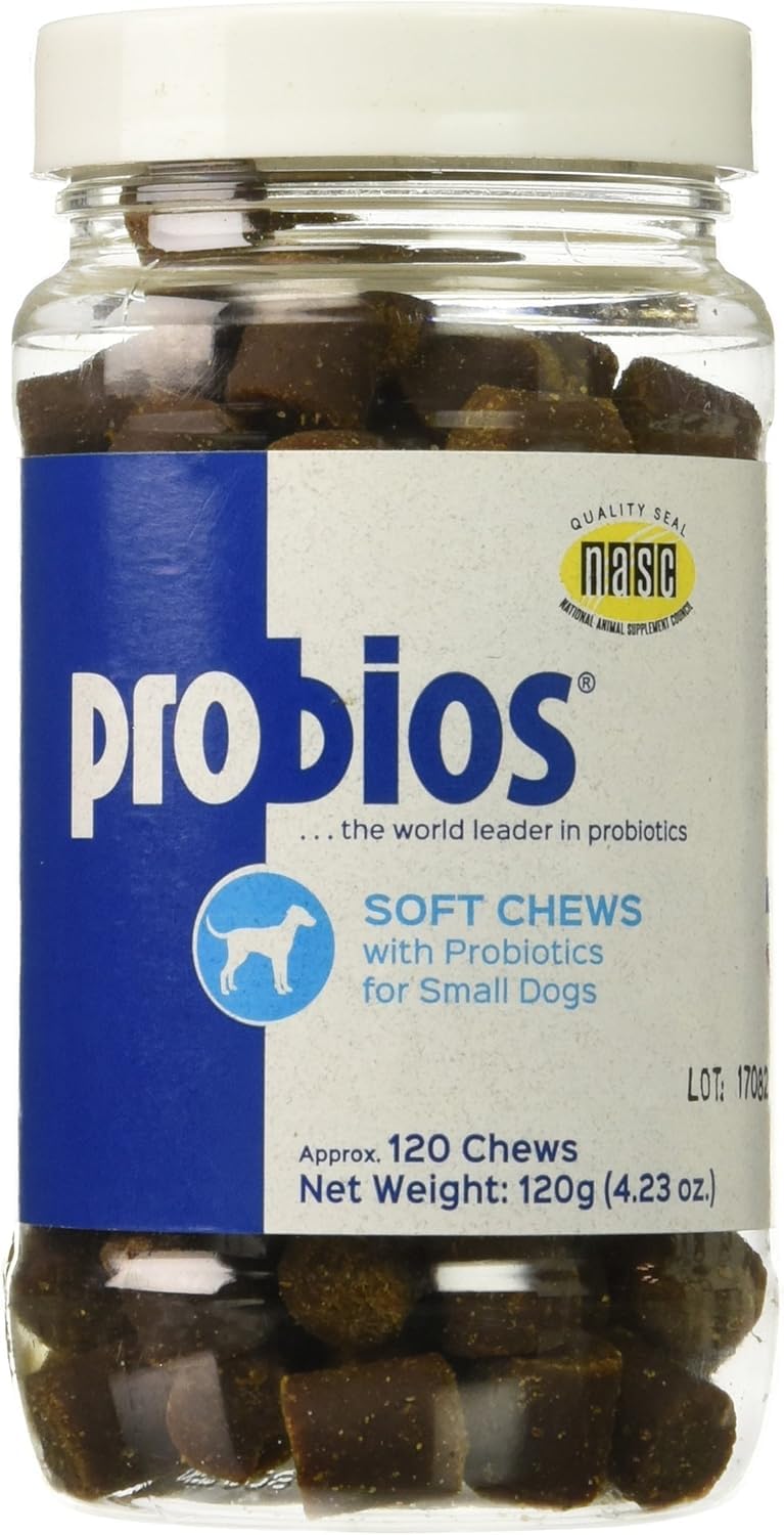 Probios para perros Soft Chews: bote visto, apoyo digestivo diario.