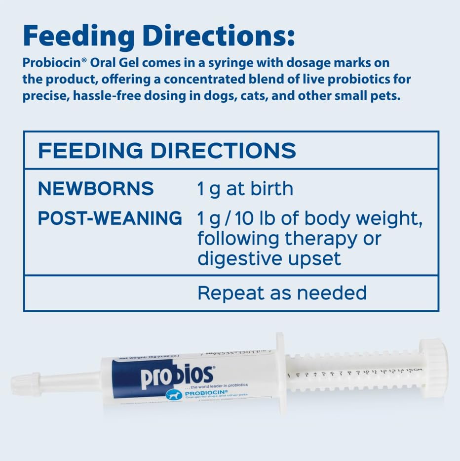 Probios Probiocin Gel Oral útil durante cambios de dieta.