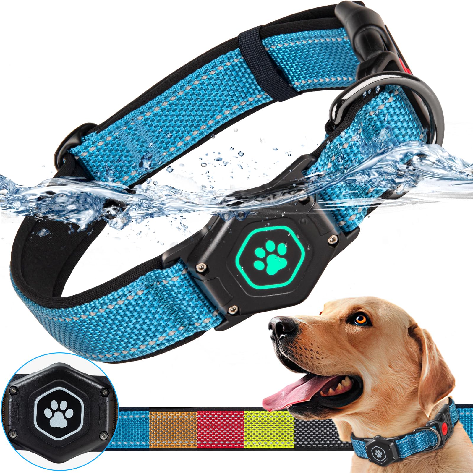 PROFAVO AirTag collar para perros con soporte impermeable para seguimiento confiable
