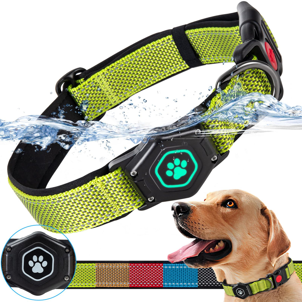 PROFAVO AirTag Collar porta AirTag resistente al agua para perros activos