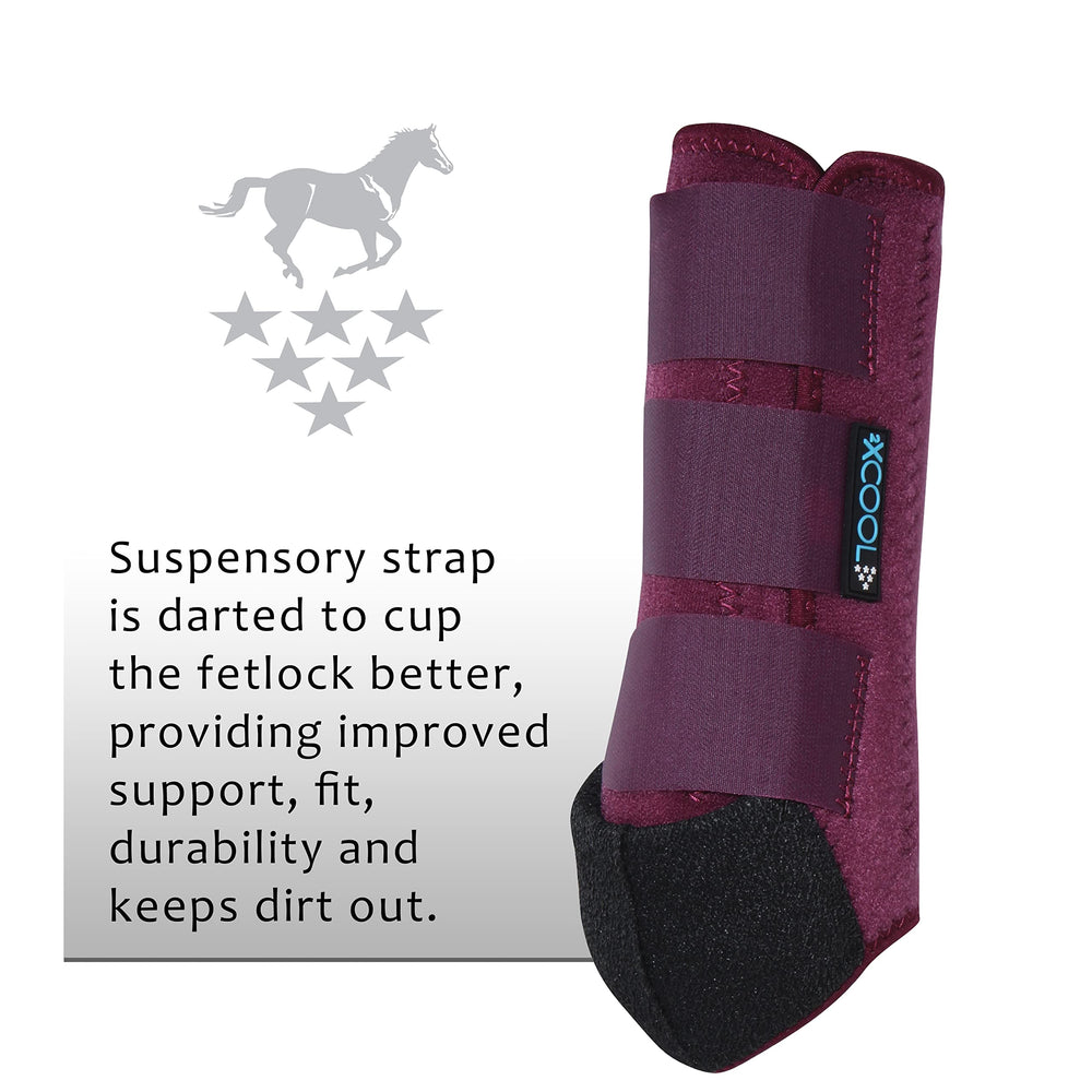 Paquete doble de botas 2XCool para caballos en color vino