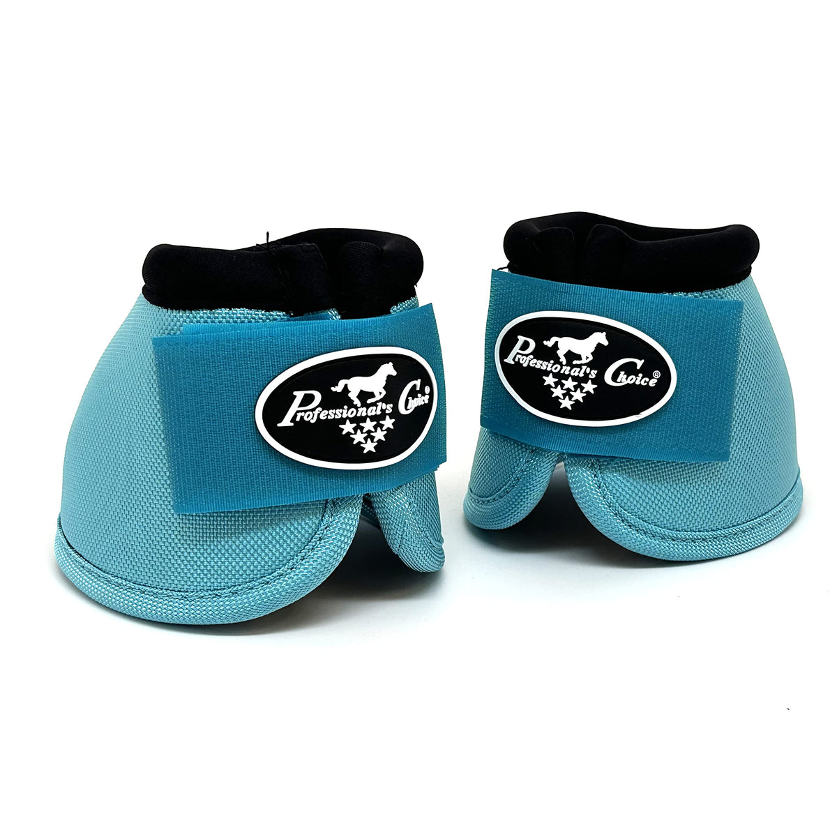Professional's Choice Ballistic Overreach Bell Boots, vista frontal, protección y ajuste cómodo para caballos.